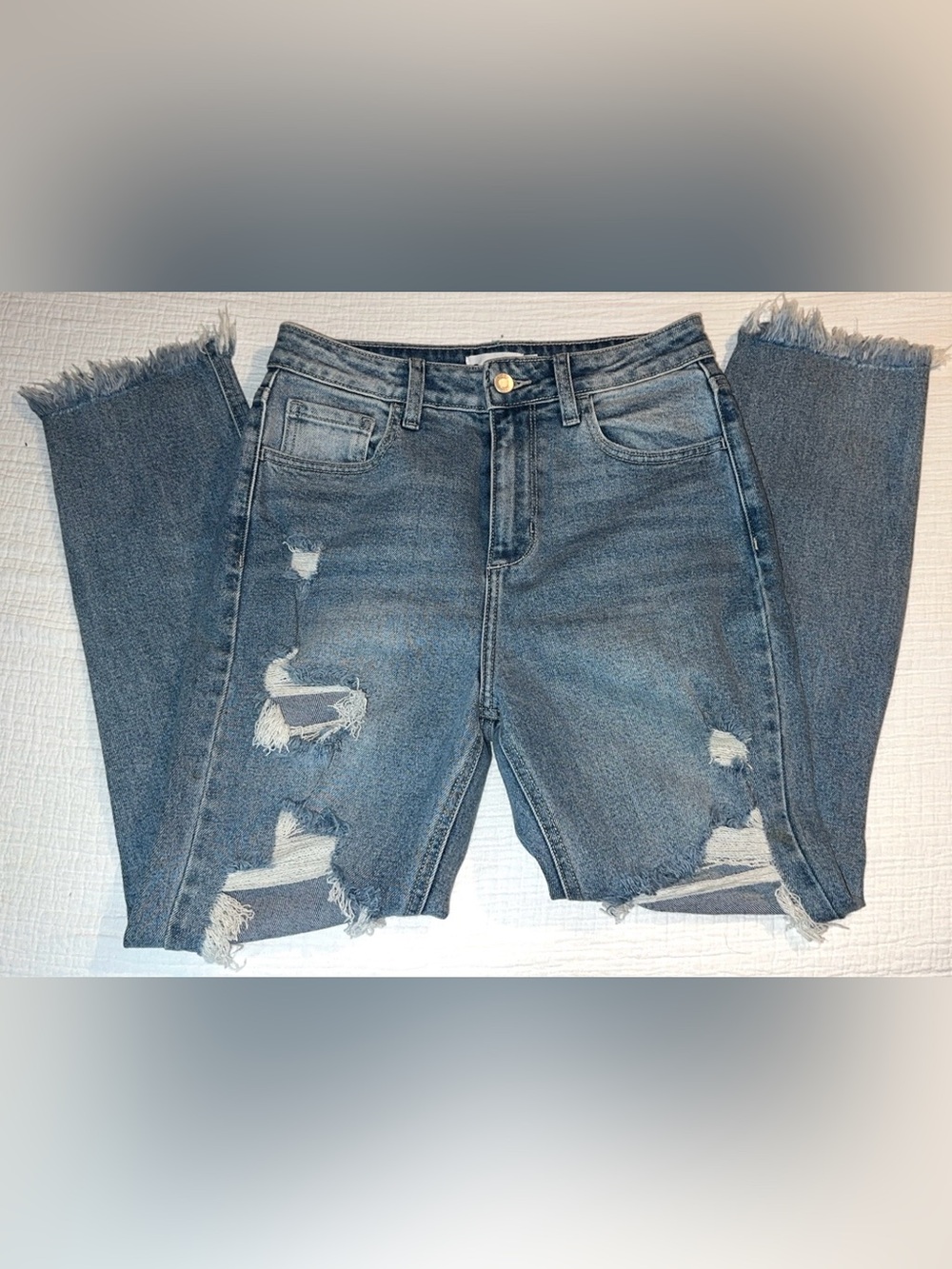 Cello Distressed Blue Denim Shorts